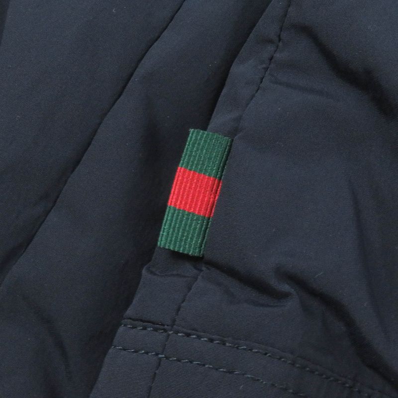 Gucci 322555 Webline Sherry Line WZIP Blouson Jacket Down Jacket Navy 44 Made