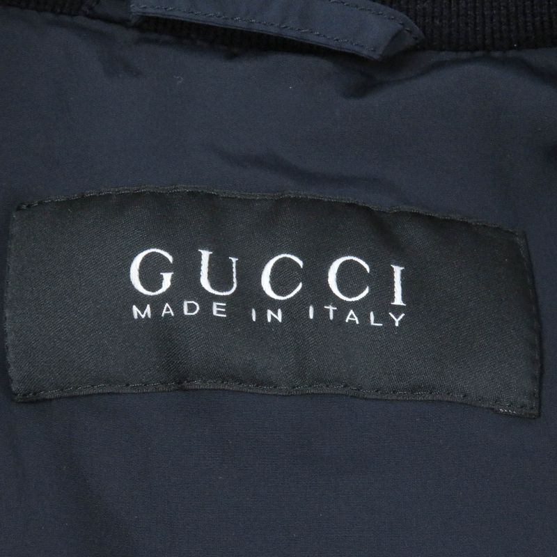 Gucci 322555 Webline Sherry Line WZIP Blouson Jacket Down Jacket Navy 44 Made
