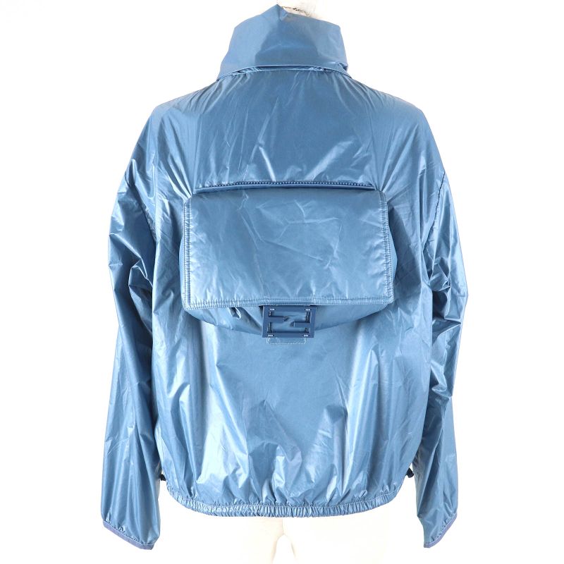 Fendi 23SS Fan087 Baguette BAG Jacket Baguette Bag Jacket Zip Up Jacket Blue S