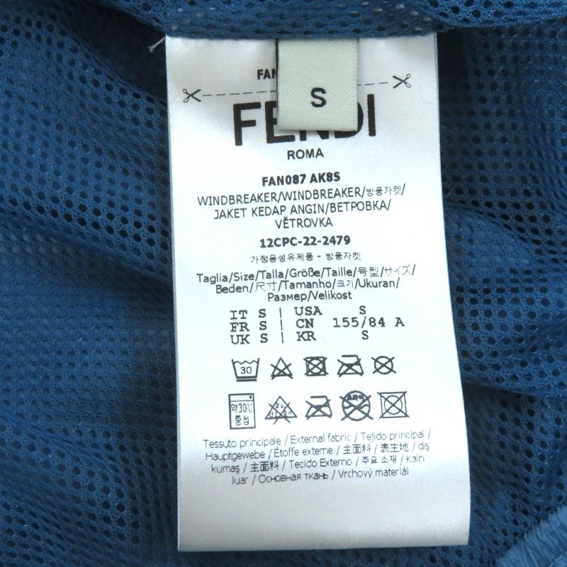 Fendi 23SS Fan087 Baguette BAG Jacket Baguette Bag Jacket Zip Up Jacket Blue S