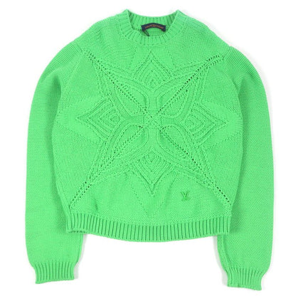 Louis Vuitton 23AW LV Logo Hardware Hand Knit Monogram Cotton Crew Neck