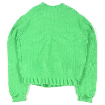 Louis Vuitton 23AW LV Logo Hardware Hand Knit Monogram Cotton Crew Neck