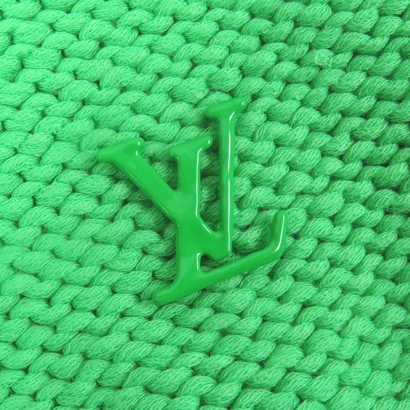 Louis Vuitton 23AW LV Logo Hardware Hand Knit Monogram Cotton Crew Neck