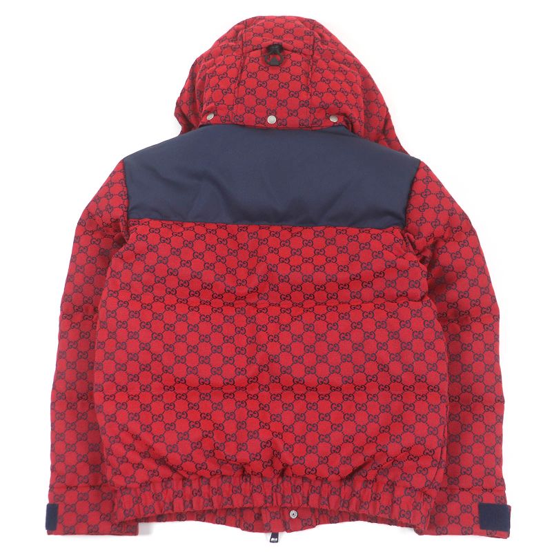 Gucci 23AW 762559 GG Canvas Logo All Over Patterned Hooded Down Jacket Puffy