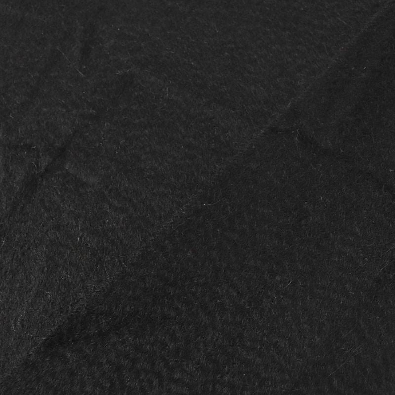 Hermes 100% Cashmere Logo Embroidery Fringe Super Large Shawl Scarf Black Made