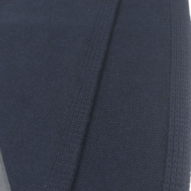 Hermes H393803t Puzzle Ekestre Cashmere Silk Lamb Leather Patch Scarf Navy Made