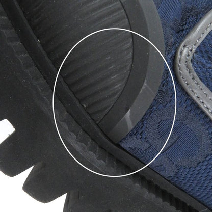 Gucci 699552 Maxi GG Lace-up Canvas Leather Piping Thick Soled Low Cut Shoes