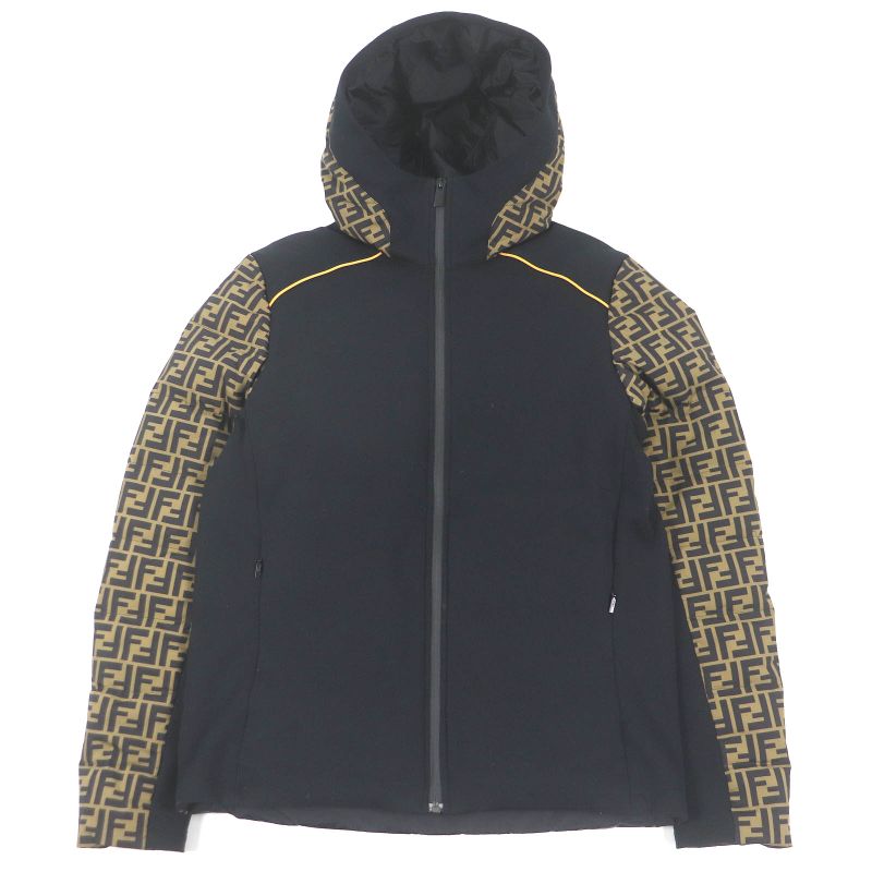 Fendi 19AW Faa641 FF Logo Zucca Material Switch Hooded Down Jacket Padded