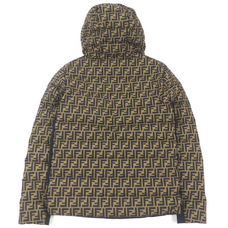 Fendi 19AW Faa641 FF Logo Zucca Material Switch Hooded Down Jacket Padded