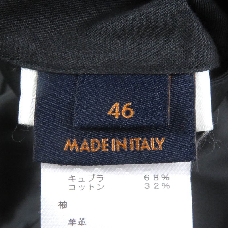 Louis Vuitton 19SS Logo Embroidery Sleeve Lamb Leather Varsity Jacket Stajan