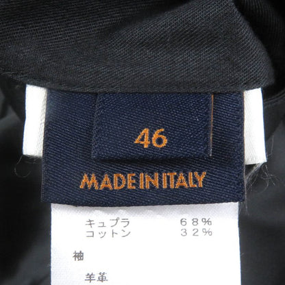 Louis Vuitton 19SS Logo Embroidery Sleeve Lamb Leather Varsity Jacket Stajan