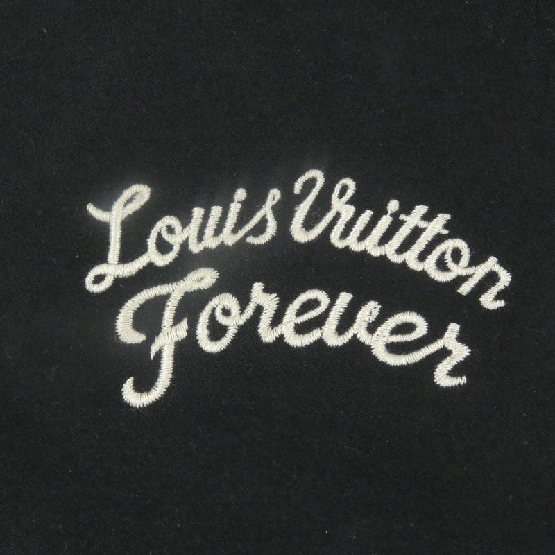 Louis Vuitton 19SS Logo Embroidery Sleeve Lamb Leather Varsity Jacket Stajan