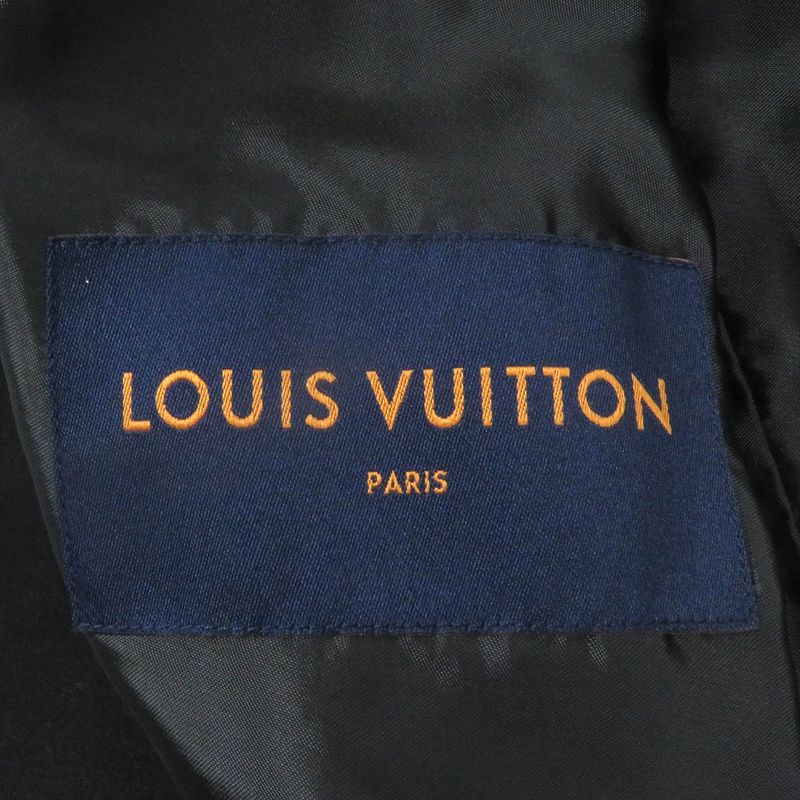 Louis Vuitton 19SS Logo Embroidery Sleeve Lamb Leather Varsity Jacket Stajan