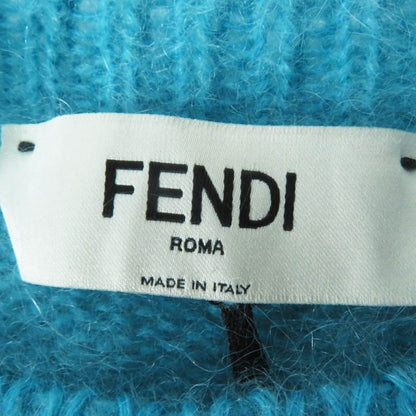 Fendi 2022 Fzx963 Mohair Wool Geometric Long Sleeve Knit Pullover Multi 34