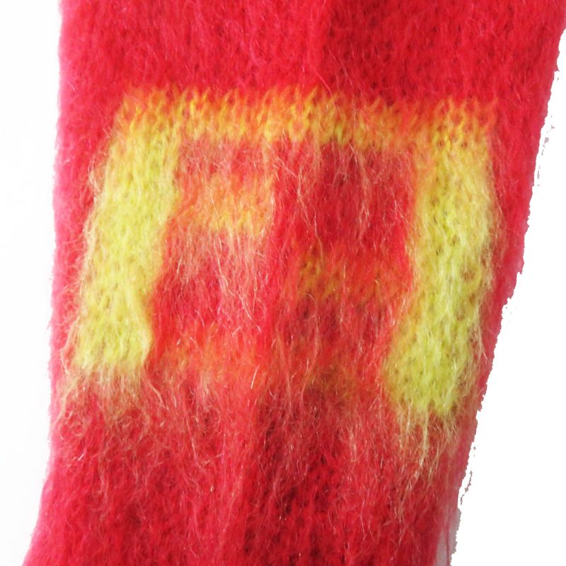 Fendi 2022 Fzx963 Mohair Wool Geometric Long Sleeve Knit Pullover Multi 34