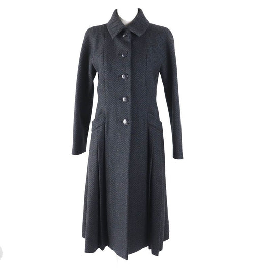 CHANEL P59659 Wool Cashmere Herringbone Pattern With Logo And Coco Mark Buttons