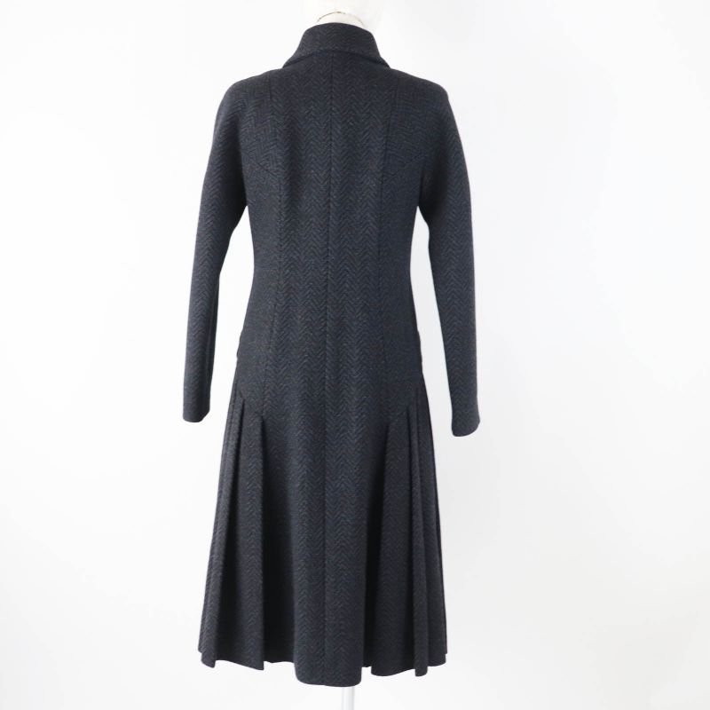 CHANEL P59659 Wool Cashmere Herringbone Pattern With Logo And Coco Mark Buttons