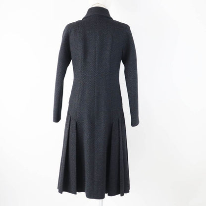 CHANEL P59659 Wool Cashmere Herringbone Pattern With Logo And Coco Mark Buttons