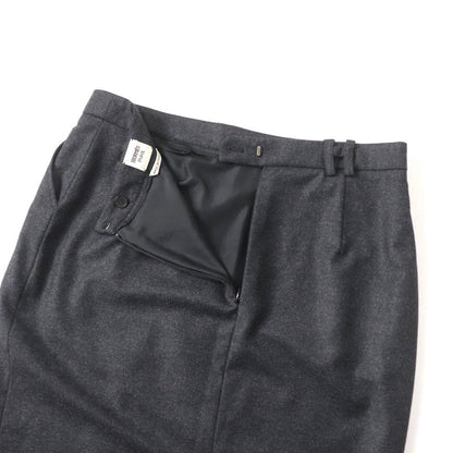 Hermes Cashmere Blend H Motif Knee-length Wool Tight Skirt Charcoal Gray 42