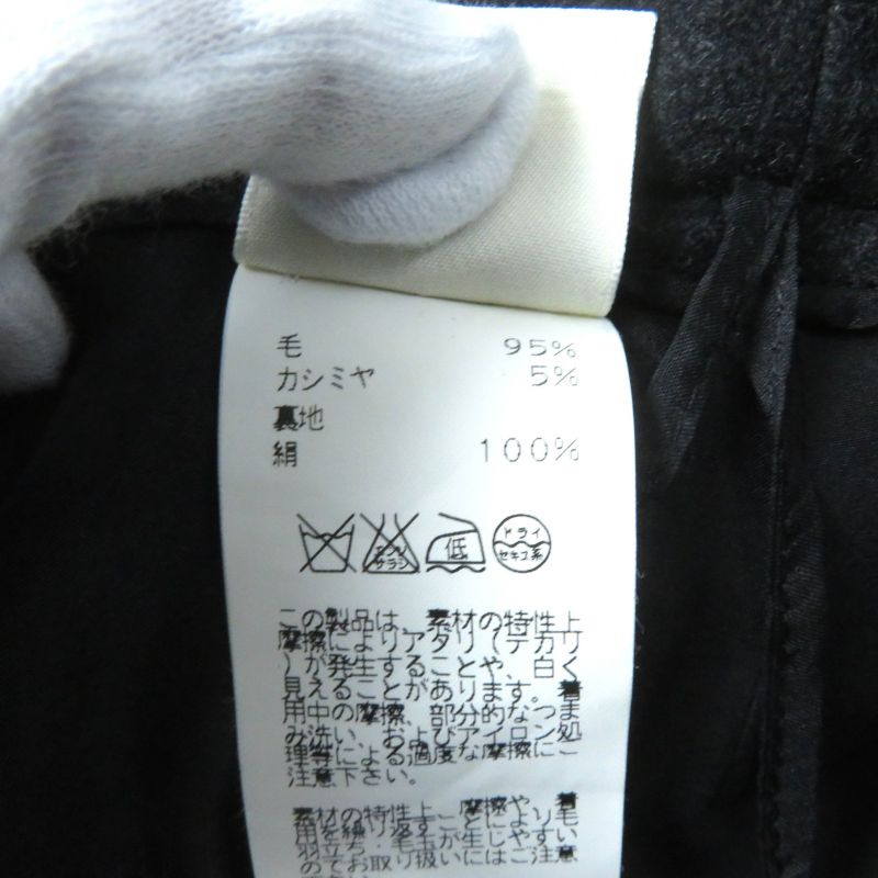 Hermes Cashmere Blend H Motif Knee-length Wool Tight Skirt Charcoal Gray 42