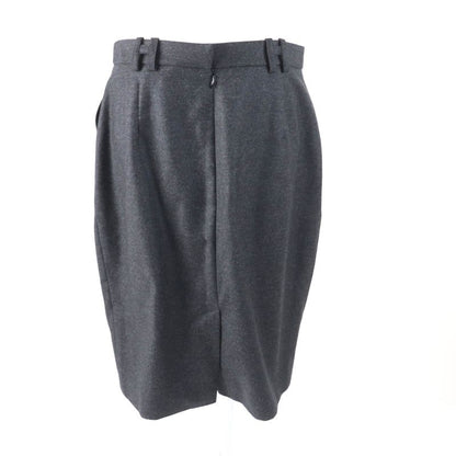 Hermes Cashmere Blend H Motif Knee-length Wool Tight Skirt Charcoal Gray 42