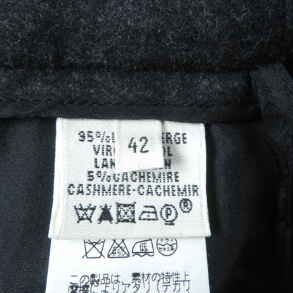 Hermes Cashmere Blend H Motif Knee-length Wool Tight Skirt Charcoal Gray 42