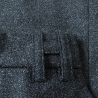 Hermes Cashmere Blend H Motif Knee-length Wool Tight Skirt Charcoal Gray 42