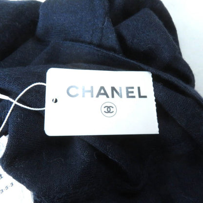 CHANEL P44155 100% Alpaca Coco Mark Elephant Crewneck Long Sleeves Knit Navy 38