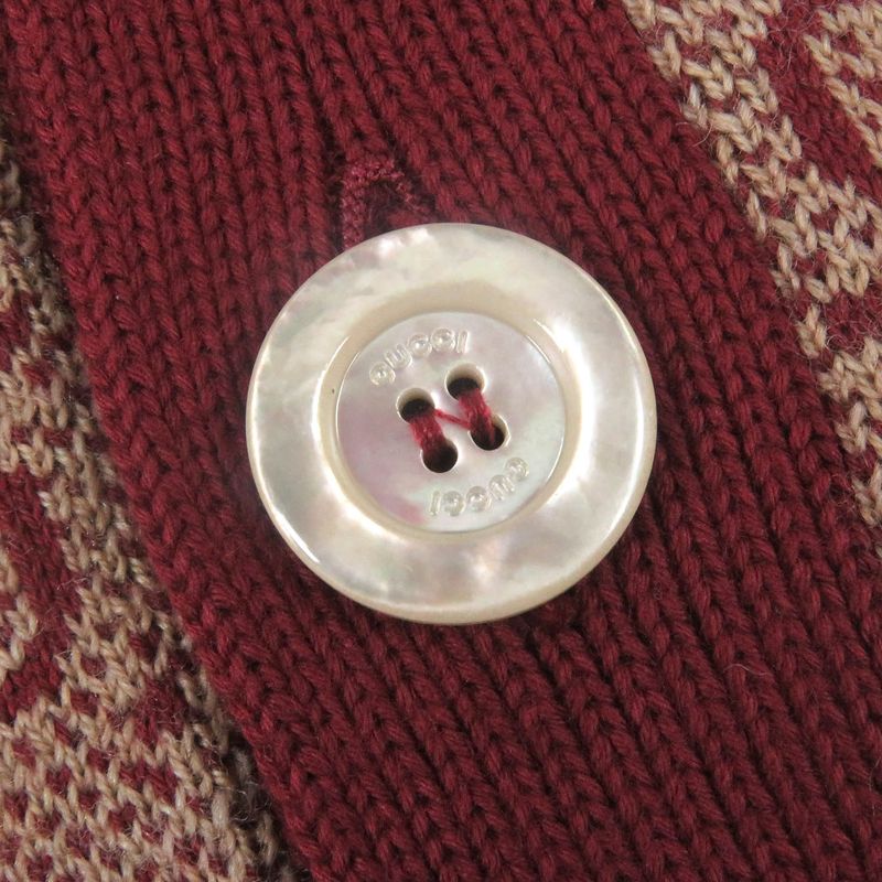 Gucci 20AW 572631 Wool Cotton GG Jacquard Logo Allover Knit Cardigan Sweater