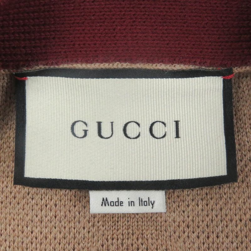 Gucci 20AW 572631 Wool Cotton GG Jacquard Logo Allover Knit Cardigan Sweater