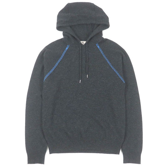 Hermes 20AW Wool Cashmere H Logo Pullover Hoodie Knit Hoodie Dark Gray S Made