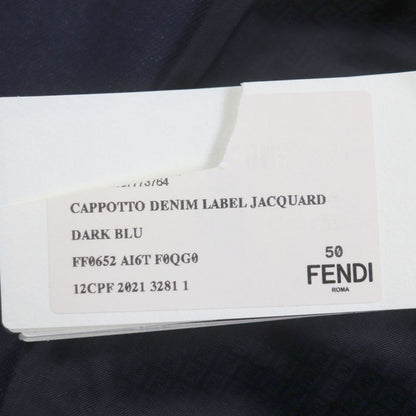  Fendi 2021 Ff0652 Logo Buttons Lined With FF Logo Pattern Denim Single