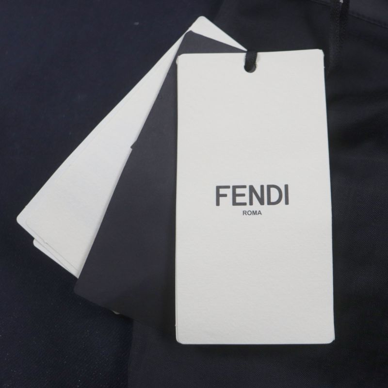  Fendi 2021 Ff0652 Logo Buttons Lined With FF Logo Pattern Denim Single