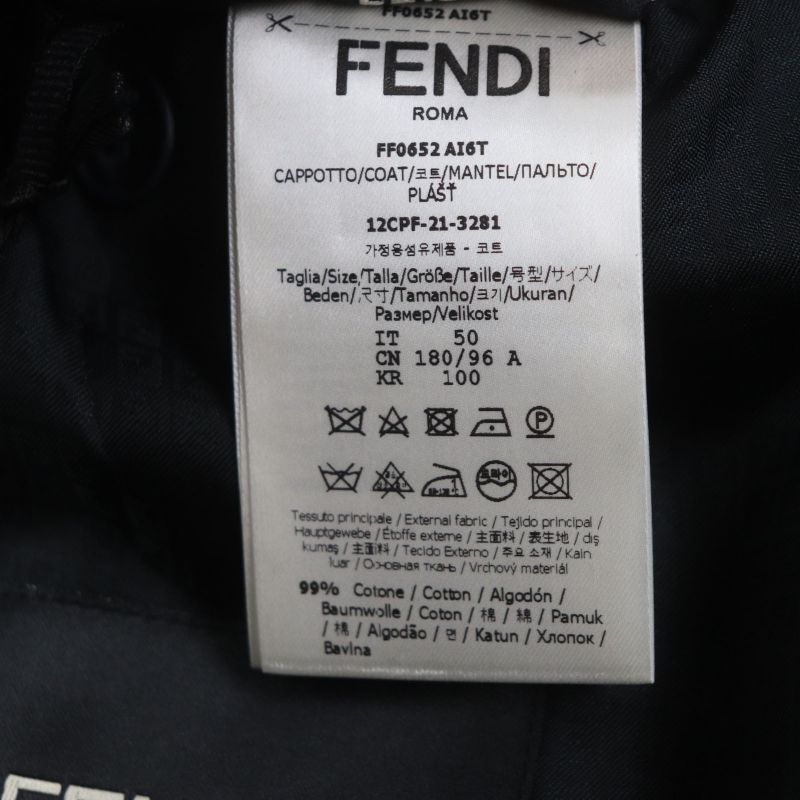  Fendi 2021 Ff0652 Logo Buttons Lined With FF Logo Pattern Denim Single