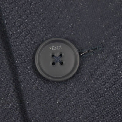  Fendi 2021 Ff0652 Logo Buttons Lined With FF Logo Pattern Denim Single