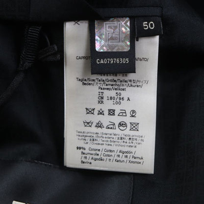  Fendi 2021 Ff0652 Logo Buttons Lined With FF Logo Pattern Denim Single