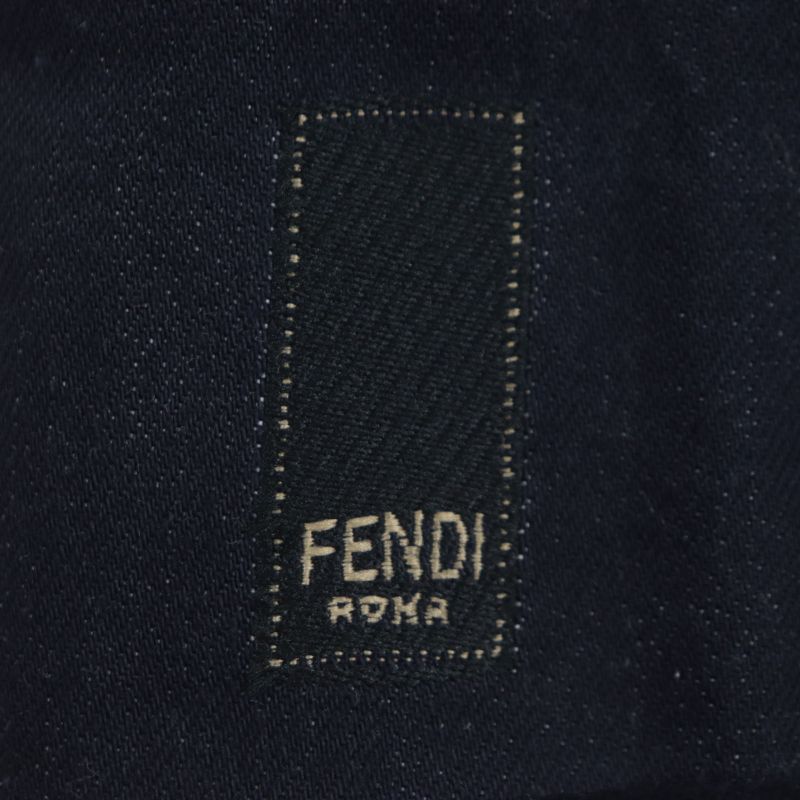  Fendi 2021 Ff0652 Logo Buttons Lined With FF Logo Pattern Denim Single