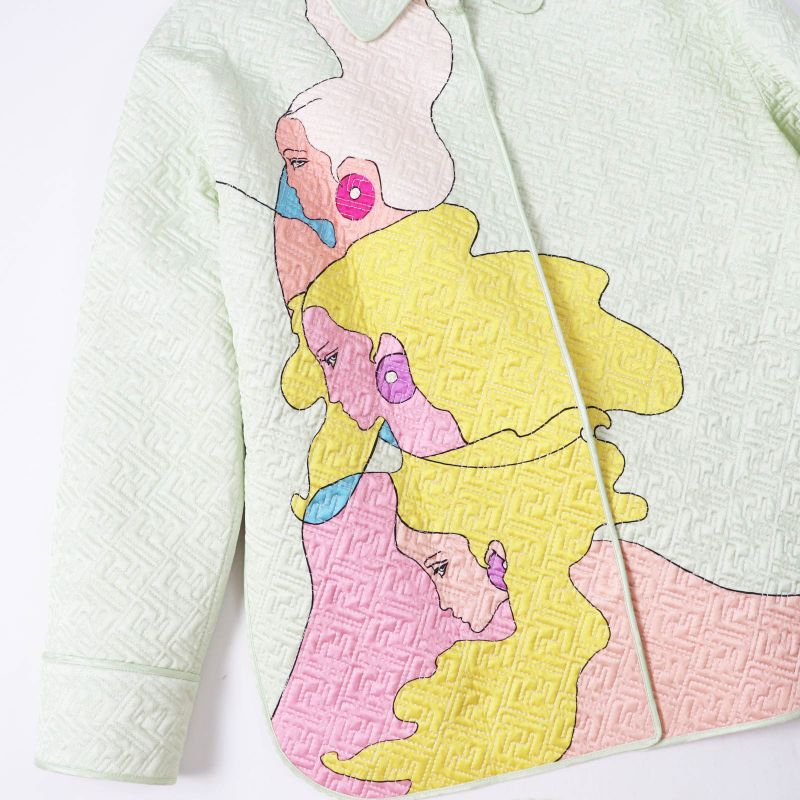 Fendi 22SS Fj7264 By Kim Jones Hairdo Girls 100% Silk Belted FF Logo/zucca