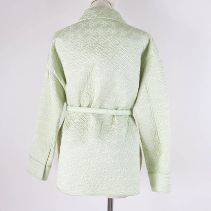 Fendi 22SS Fj7264 By Kim Jones Hairdo Girls 100% Silk Belted FF Logo/zucca