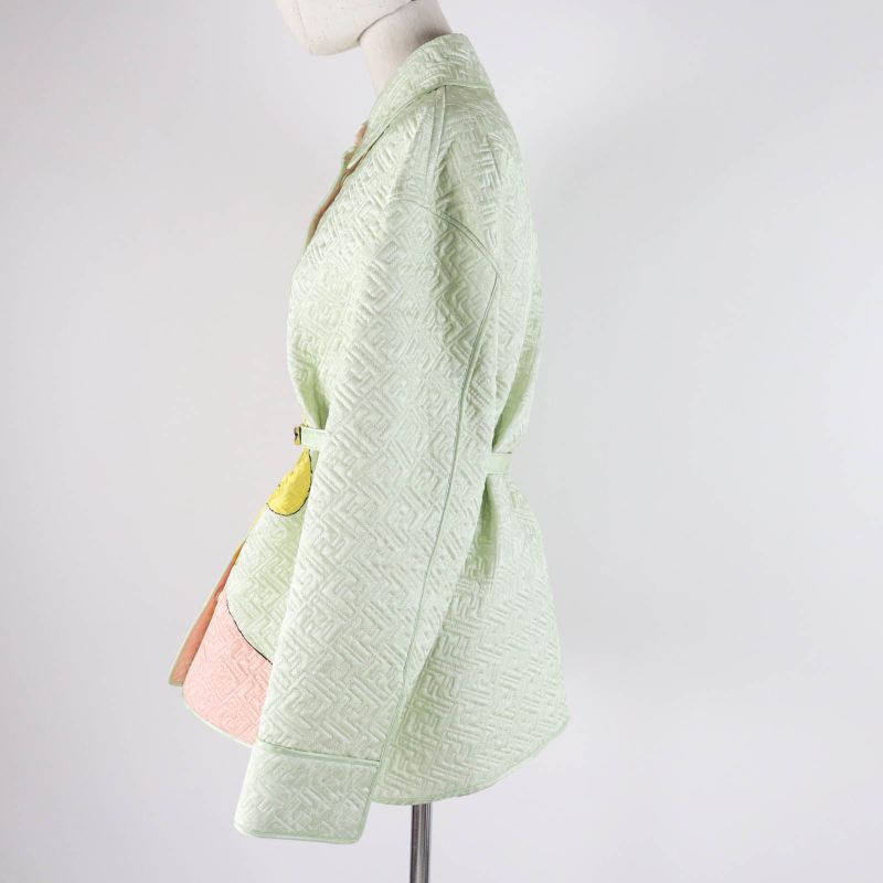 Fendi 22SS Fj7264 By Kim Jones Hairdo Girls 100% Silk Belted FF Logo/zucca