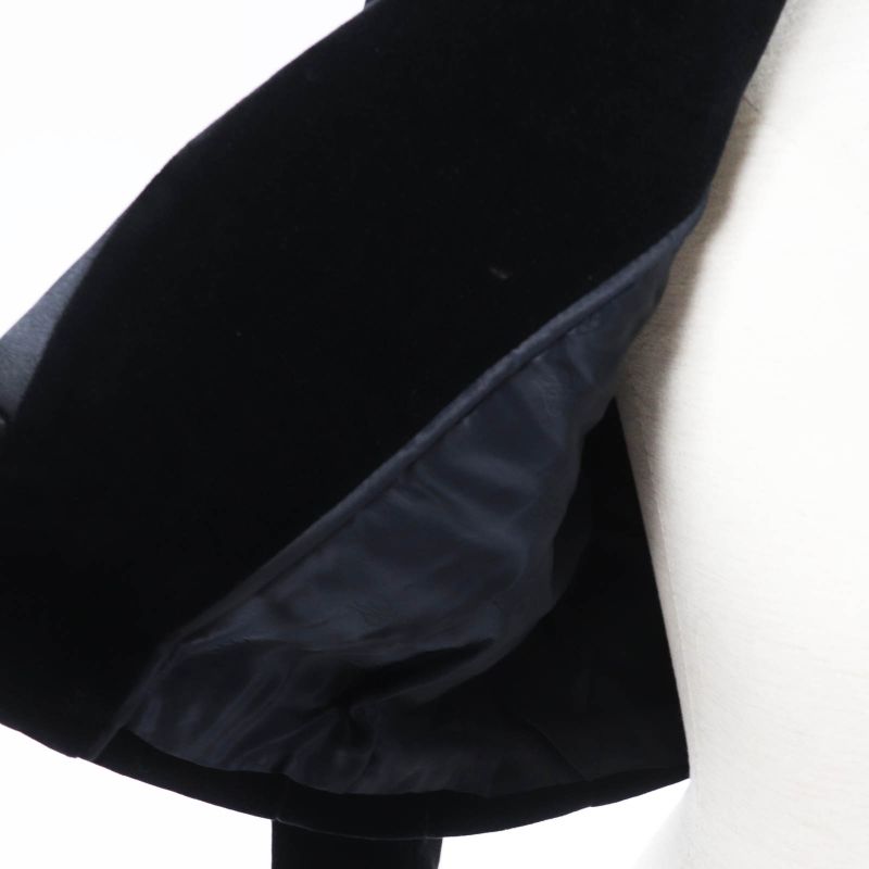 Fendi 2021 Fj7223 Velvet Cropped Jacket In Silk Blend Satin Fabric Black 40