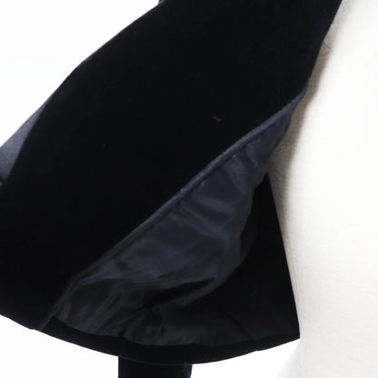 Fendi 2021 Fj7223 Velvet Cropped Jacket In Silk Blend Satin Fabric Black 40