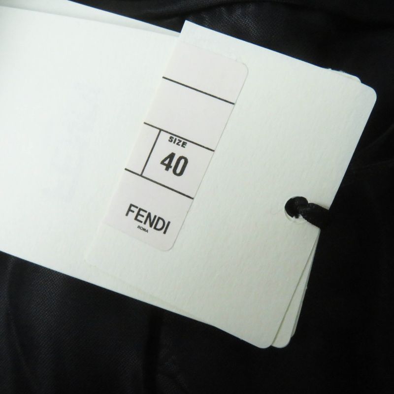 Fendi 2021 Fj7223 Velvet Cropped Jacket In Silk Blend Satin Fabric Black 40