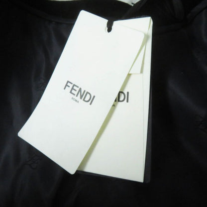 Fendi 2021 Fj7223 Velvet Cropped Jacket In Silk Blend Satin Fabric Black 40