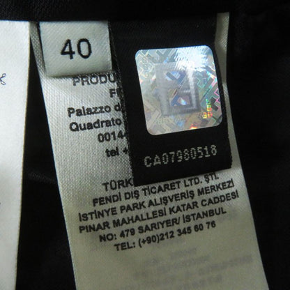 Fendi 2021 Fj7223 Velvet Cropped Jacket In Silk Blend Satin Fabric Black 40