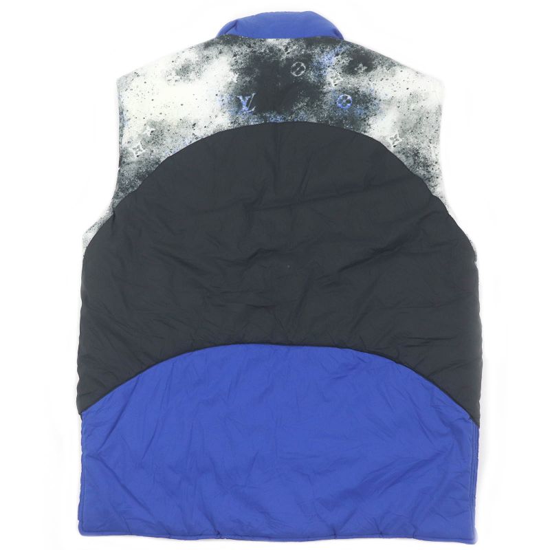 Louis Vuitton 20SS Reversible Monogram Padded Vest Gilet Black Blue 46 Made In
