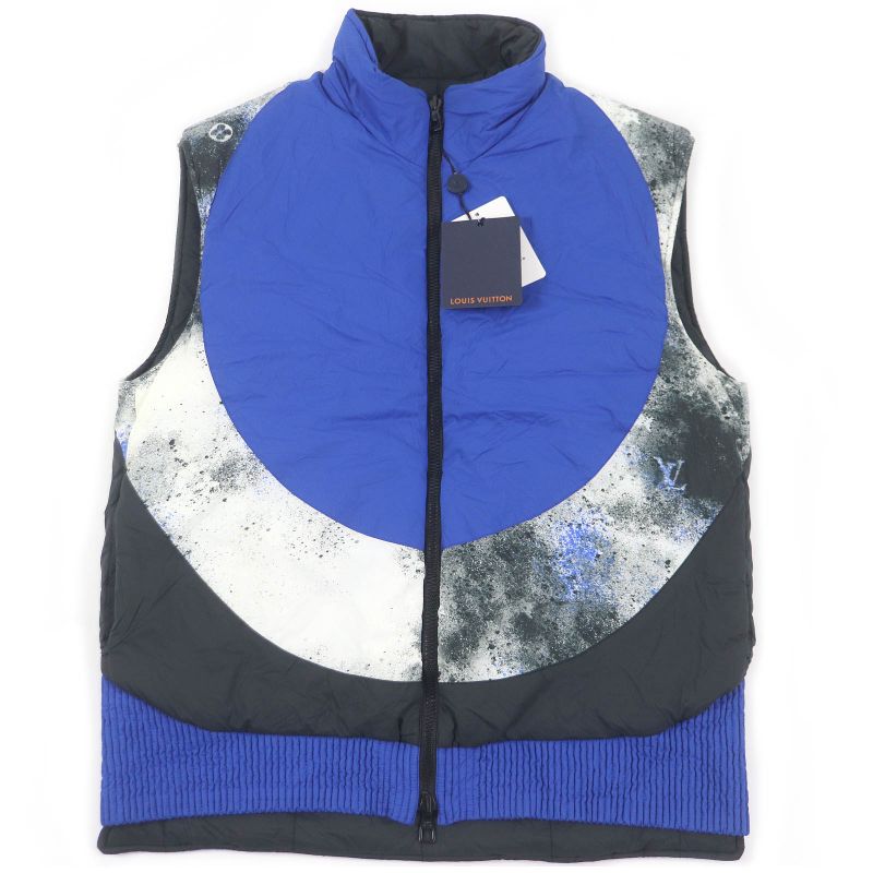 Louis Vuitton 20SS Reversible Monogram Padded Vest Gilet Black Blue 46 Made In
