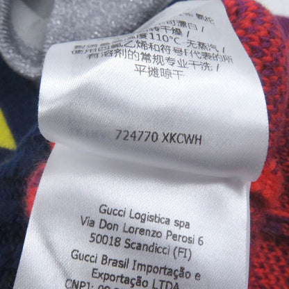 Gucci 724770 Wool GG Logo Jacquard Docking Design Turtleneck Knit Sweater