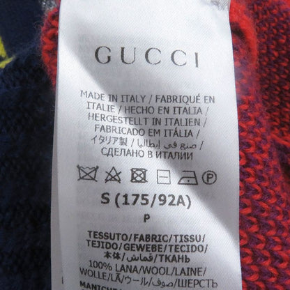 Gucci 724770 Wool GG Logo Jacquard Docking Design Turtleneck Knit Sweater