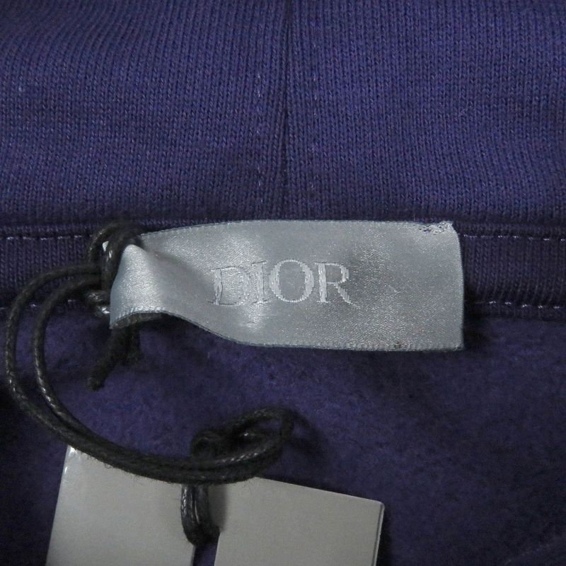 DIOR Homme 22AW 313j691a0531 Cotton Logo Embroidery Pullover Hoodie Purple M